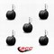 Service Caster 2'' Black Floor Safe Twin Wheel Casters 5/16 Threaded Stem, 5PK SCC-TS02S50-TPR-BLK-5161810-5 - alternate 3